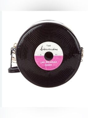 Rare Kate Spade 2014 Fancy Footwork 3D Vinyl Record Patent Leather Crossbody Bag